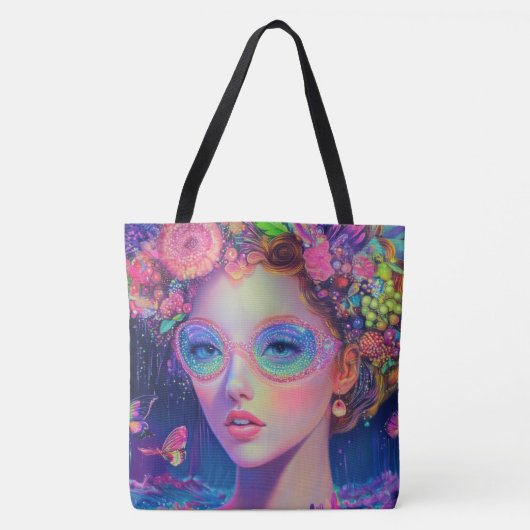 Tote Bag Neon Garden Goddess (Devant)