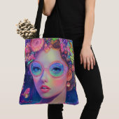 Tote Bag Neon Garden Goddess (De près)