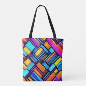 Tote Bag Neon Géométrique Abstrait (Dos)