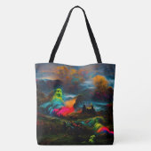 Tote Bag Neon Ghosts dans un paysage d'Imaginaire hanté (Dos)
