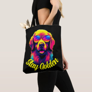 Tote Bag Neon Golden Retriever