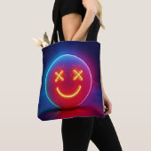 Tote Bag Neon Llow Smily Face (De près)