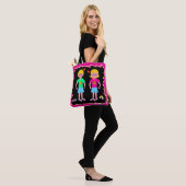 Tote Bag Neon Love Fun Retro Cute Art Design (Sur le modèle)