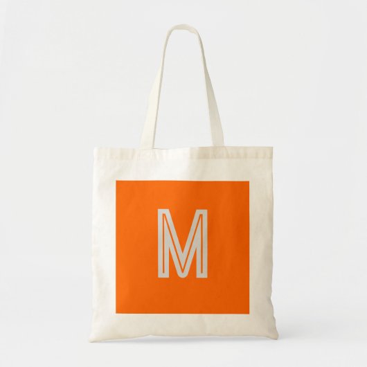 Tote Bag néon orange - monogramme gras (Devant)
