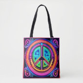 Tote Bag Neon Peace Mandala (Devant)