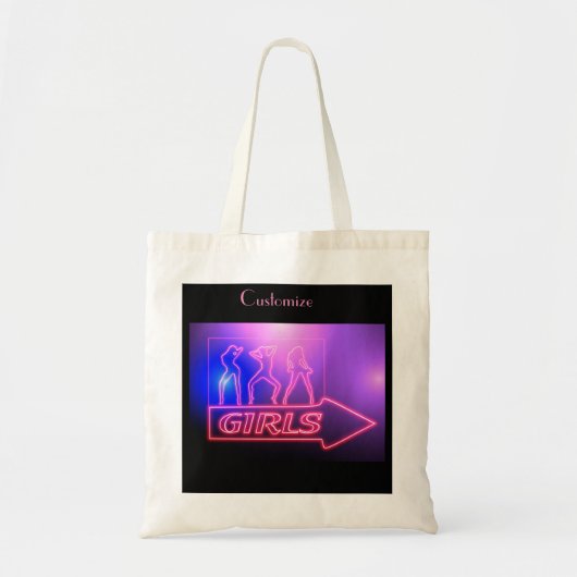 Tote Bag Neon Pink Girls Sign Thunder_cove (Devant)