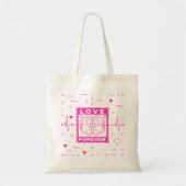 Tote Bag Neon Pink Love Forever Valentine Stamp (Devant)