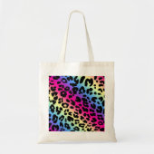 Tote Bag Neon Rainbow Leopard Motif Imprimer (Devant)