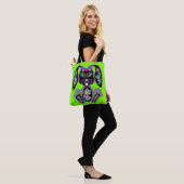 Tote Bag Neon Rainbow Sugar Skull Bunny (Sur le modèle)