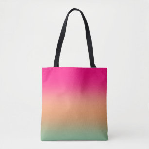 Tote Bag Neon rose tendance vert et marron sable