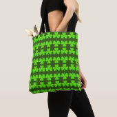 Tote Bag Neon Shamrock en miroir Motif Fourre-tout (De près)