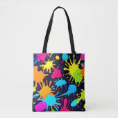 Tote Bag Neon Splatter Art : Expressionnisme Abstrait vibra (Devant)