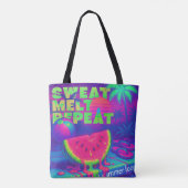 Tote Bag Neon Summer Retro Future Tropical 80s (Dos)