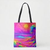 Tote Bag Neon Sun & Beach Bliss (Devant)