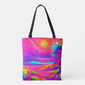 Tote Bag Neon Sun & Beach Bliss (Dos)