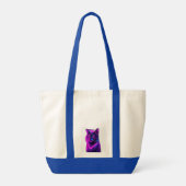 Tote Bag Neon Synthwave Cat Art (Dos)