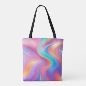 Tote Bag Neon tendance Pink Blue vert vert vagues abstraite (Dos)