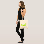 Tote Bag néon vert slime noir fun (Devant (modèle))