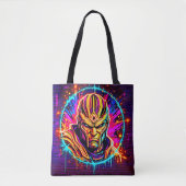 Tote Bag Neon Warrior Power Art (Devant)