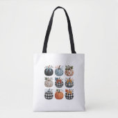 Tote Bag Neuf Broderies Citrouilles décoratives (Devant)