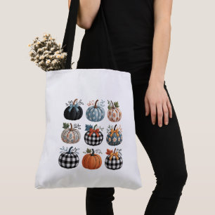 Tote Bag Neuf Broderies Citrouilles décoratives