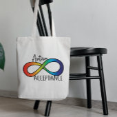 Tote Bag Neurodiversité Acceptation de l'autisme Arc-en-cie
