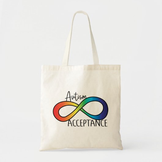 Tote Bag Neurodiversité Acceptation de l'autisme Arc-en-cie (Devant)