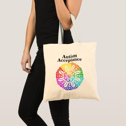 Tote Bag Neurodiversité Autisme Acceptation Arc En Arc En A (Devant (produit))