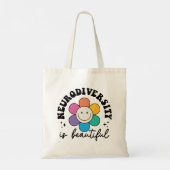 Tote Bag "Neurodiversity is Beautiful" Retro Flower (Dos)