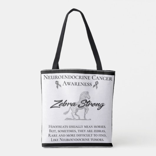 Tote Bag Neuroendocrine Cancer Sensibilisation Zebra Fort (Dos)