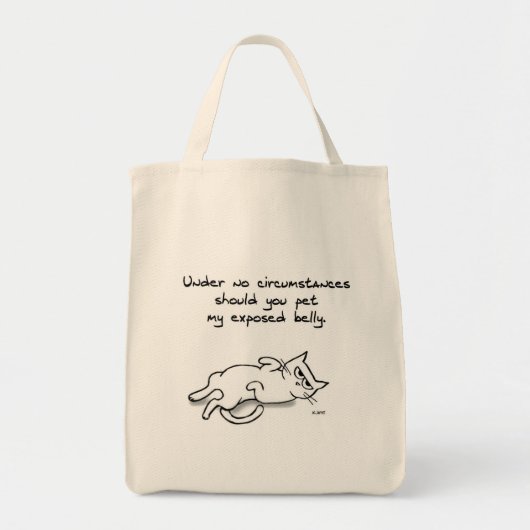Tote Bag Never Pet the Cat Belly (Devant)