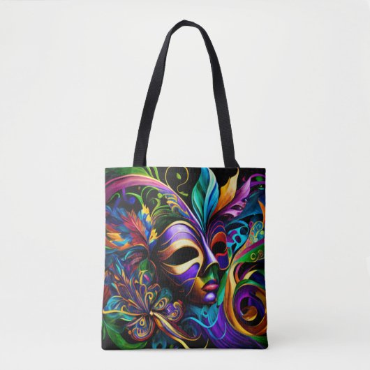 Tote Bag New Orleans Mardi Gras Art Abstrait (Devant)