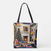 Tote Bag New Wave 1980s Pop Art Christmas Tote (Dos)