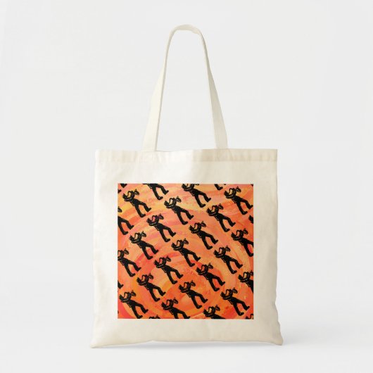 Tote Bag New York Boogie Nights Saxophone Orange (Devant)