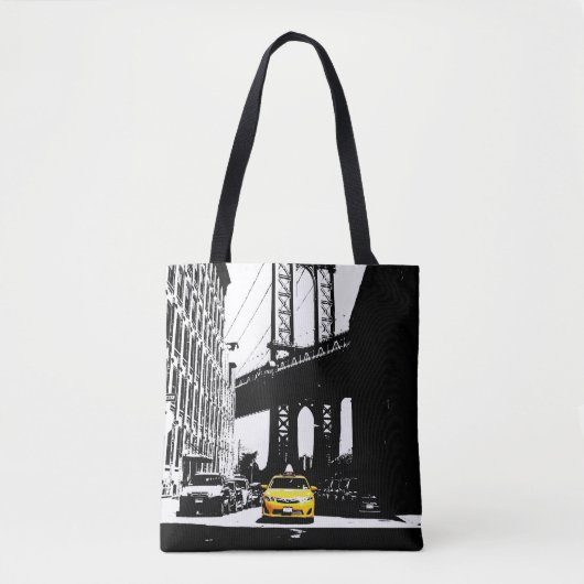 Tote Bag New York City Brooklyn Yellow Taxi USA Nyc Elegant (Devant)