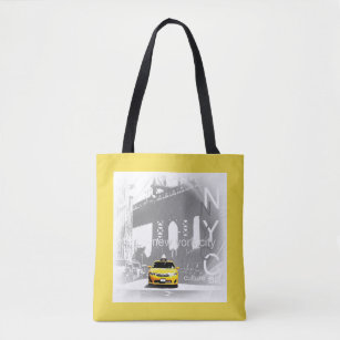 Tote Bag New York City Nyc Brooklyn Taxi jaune élégant