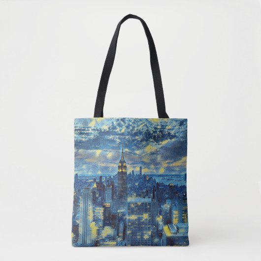 Tote Bag New York City Skyline Van Gogh Starry Night Art (Devant)