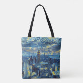 Tote Bag New York City Skyline Van Gogh Starry Night Art (Dos)