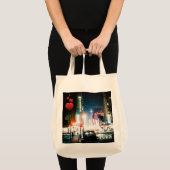 TOTE BAG NEW YORK CITY TIMES CARRÉ 1950'S NEON NIGHT PHOTO (Devant (produit))