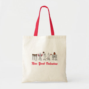 Tote Bag New York City Valentine's Day NYC Landmarks Fourre