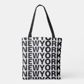 Tote Bag New York moderne typographie noir et blanc mode (Dos)