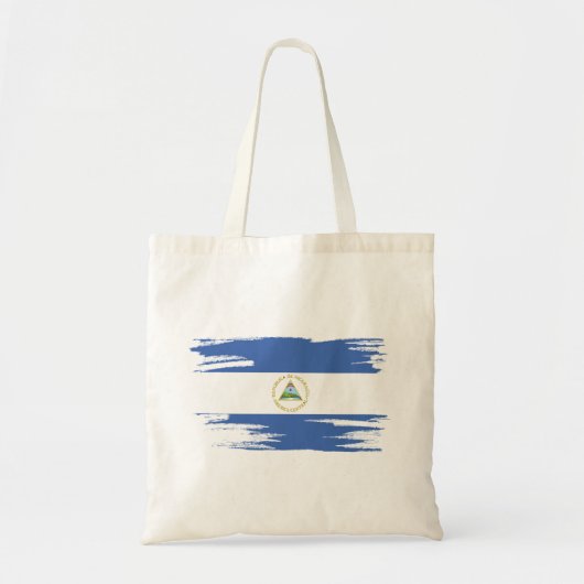 Tote Bag Nicaragua Drapeau pinceau (Devant)