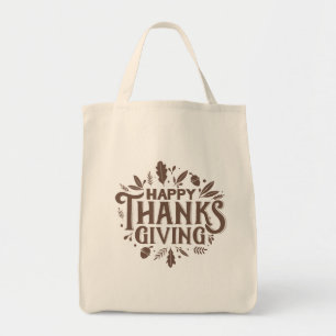 Tote Bag Nice Bon thanksgiving texte avec Automne Feuille