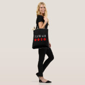 Tote Bag Nice Hawaii Fleur Rouge icônes Couleur foncée (Sur le modèle)