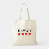 Tote Bag Nice Hawaii Fleur Rouge Icônes Couleur Lumière (Dos)