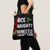 Tote Bag Nice Naughty Honnêtement Je n'étais pas là Noël (De près)