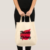 Tote Bag Nice Texte Thanksgiving Typographie sur la feuille (Devant (produit))