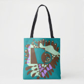 Tote Bag Nid d'oiseau - Chocolat vert Turquoise Brown (Devant)