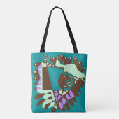 Tote Bag Nid d'oiseau - Chocolat vert Turquoise Brown (Dos)