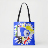 Tote Bag Nid d'oiseau - Royal Blue White (Devant)
